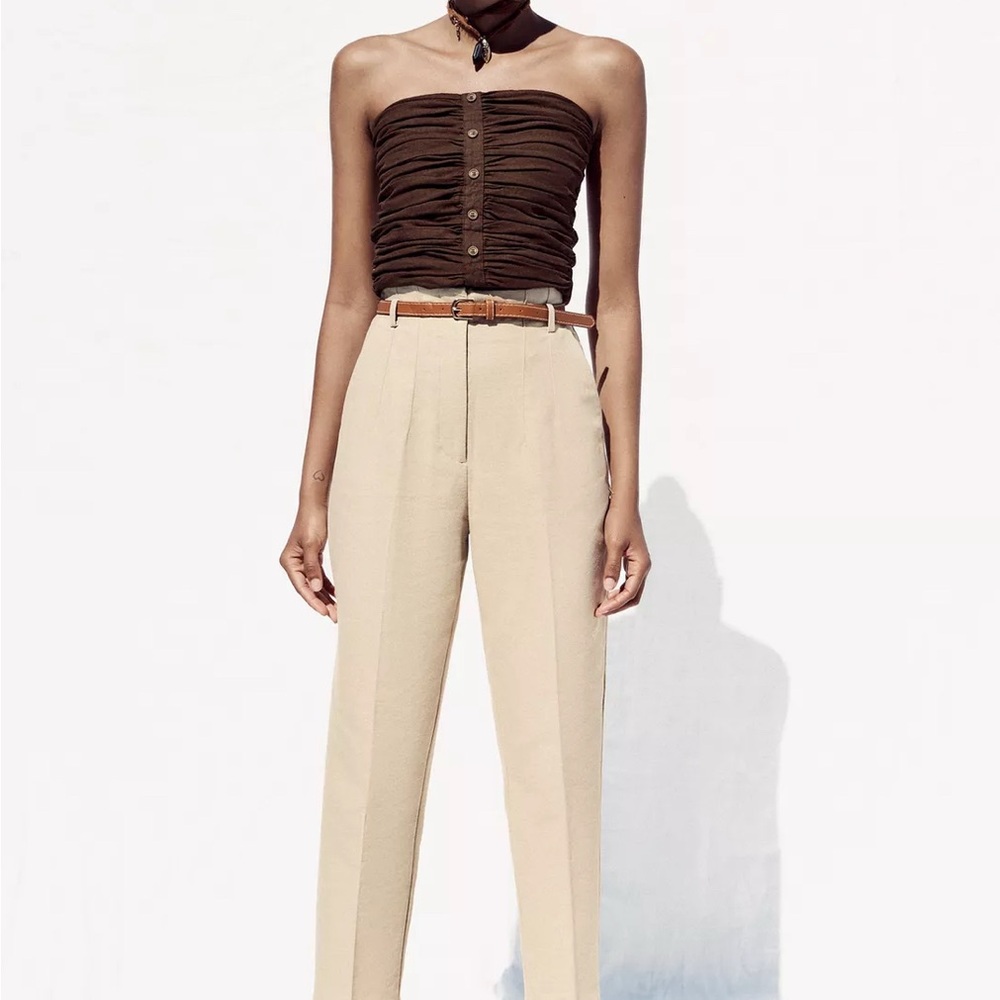 Zara Belted Rustic Pants